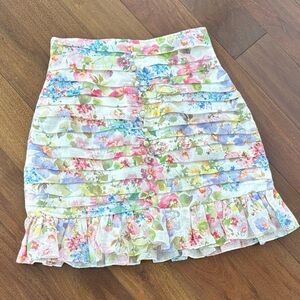 Floral Tiered Pencil Skirt